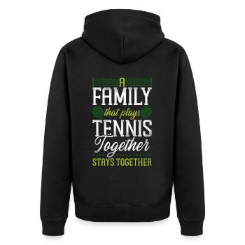 drôle de joueur de tennis raquette famille - Veste à capuche bio Premium Unisexe - noir - Dos - Nico (187cm)