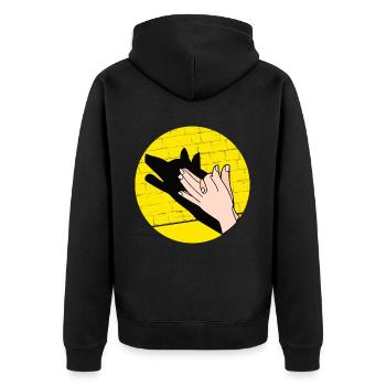 Handschattenpuppenspiel Puppen - Unisex Premium Bio Zip Hoodie - Schwarz - Hinten - Nico (187cm)