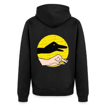 Handschattenpuppenspiel Puppen - Unisex Premium Bio Zip Hoodie - Schwarz - Hinten - Nico (187cm)