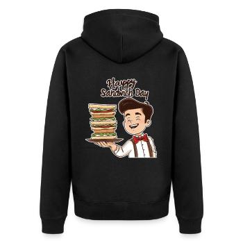 Sandwich Sandwich Snack Célébration - Veste à capuche bio Premium Unisexe - noir - Dos - Nico (187cm)