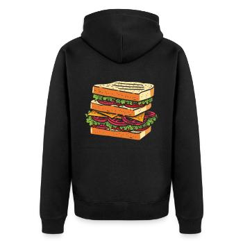 Sandwich Sandwich Snack Célébration - Veste à capuche bio Premium Unisexe - noir - Dos - Nico (187cm)