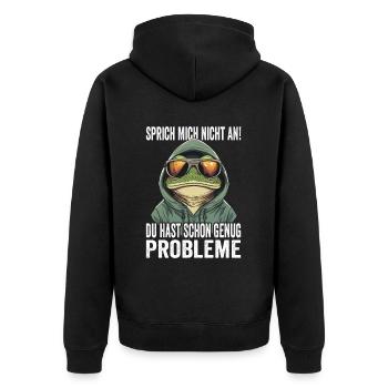 Ne me parlez pas, vous avez déjà assez de problèmes - Veste à capuche bio Premium Unisexe - noir - Dos - Nico (187cm)
