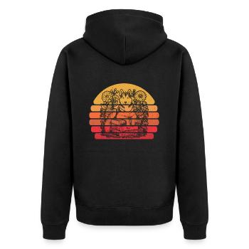 Siberian Husky Flower Book Reader - Unisex Premium Organic Zip Hoodie - black - Back - Nico (187cm)