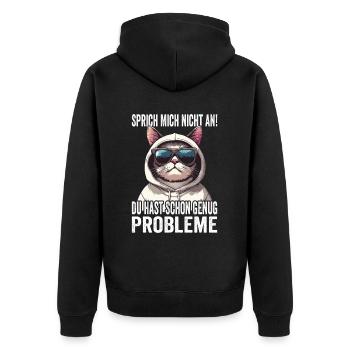 Ne me parlez pas, vous avez déjà assez de problèmes - Veste à capuche bio Premium Unisexe - noir - Dos - Nico (187cm)