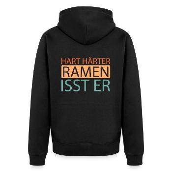 Ramen - Unisex Premium Organic Zip Hoodie - black - Back - Nico (187cm)