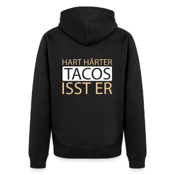 Tacos - Unisex Premium Bio Zip Hoodie - Schwarz - Hinten - Nico (187cm)