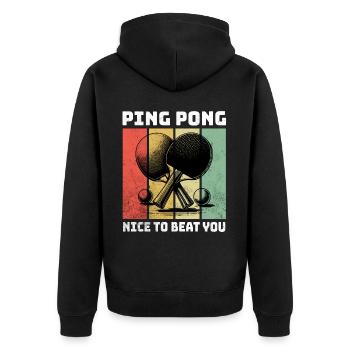 Ping Pong Tischtennis - Unisex Premium Bio Zip Hoodie - Schwarz - Hinten - Nico (187cm)