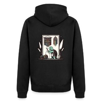 Drôle de macramé tortue artiste macramé - Veste à capuche bio Premium Unisexe - noir - Dos - Nico (187cm)