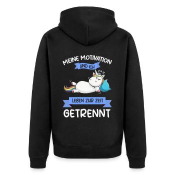 Lazy Tshirt Travail Licorne Drôle Sarcasme Bureau - Veste à capuche bio Premium Unisexe - noir - Dos - Nico (187cm)