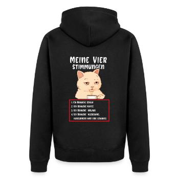 Lazy Tshirt Travail Chat Drôle Sarcasme Bureau - Veste à capuche bio Premium Unisexe - noir - Dos - Nico (187cm)