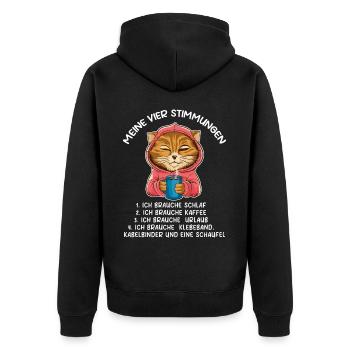 Lazy Tshirt Travail Chat Drôle Sarcasme Bureau - Veste à capuche bio Premium Unisexe - noir - Dos - Nico (187cm)