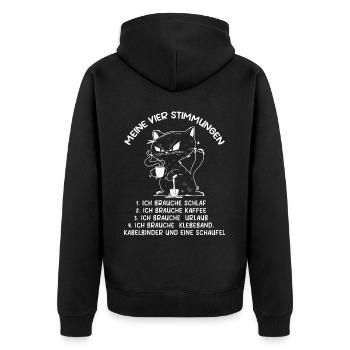Lazy Tshirt Travail Chat Drôle Sarcasme Bureau - Veste à capuche bio Premium Unisexe - noir - Dos - Nico (187cm)