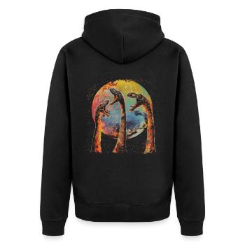 Brachiosaure dinosaure lune hurlante - Veste à capuche bio Premium Unisexe - noir - Dos - Nico (187cm)