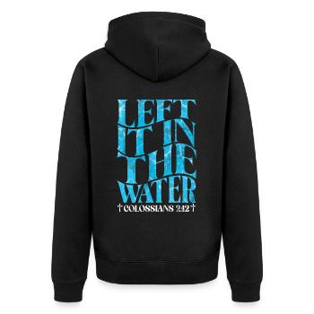 Taufe Getaufte Christliche Jesusgott -Bibel - Unisex Premium Bio Zip Hoodie - Schwarz - Hinten - Nico (187cm)