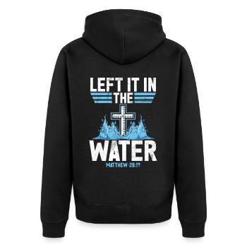 Taufe Getaufte Christliche Jesusgott -Bibel - Unisex Premium Bio Zip Hoodie - Schwarz - Hinten - Nico (187cm)