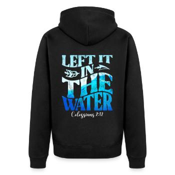 Taufe Getaufte Christliche Jesusgott -Bibel - Unisex Premium Bio Zip Hoodie - Schwarz - Hinten - Nico (187cm)