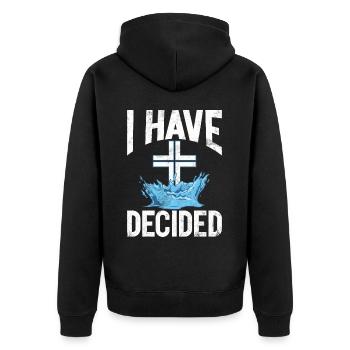 Taufe Getaufte Christliche Jesusgott -Bibel - Unisex Premium Bio Zip Hoodie - Schwarz - Hinten - Nico (187cm)