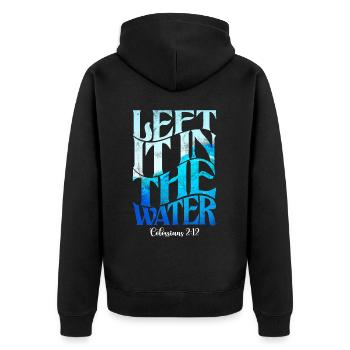 Taufe Getaufte Christliche Jesusgott -Bibel - Unisex Premium Bio Zip Hoodie - Schwarz - Hinten - Nico (187cm)