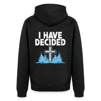 Taufe Getaufte Christliche Jesusgott -Bibel - Unisex Premium Bio Zip Hoodie - Schwarz - Hinten - Nico (187cm)