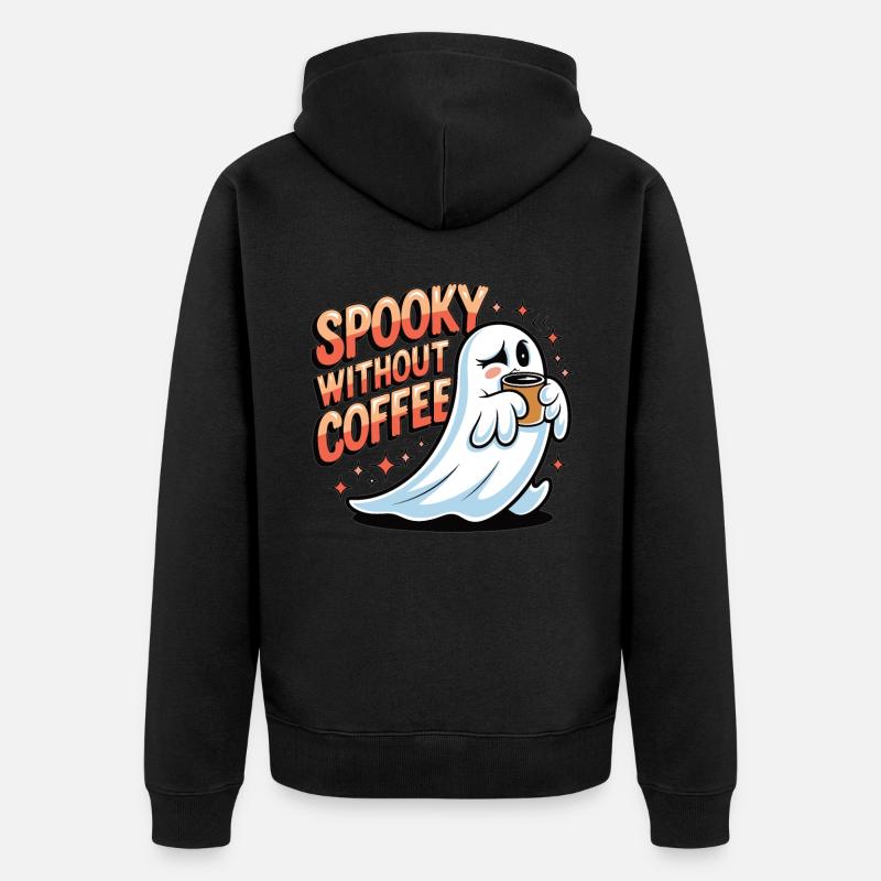 Effrayant sans café ? Impossible! - Veste à capuche bio Premium Unisexe - noir