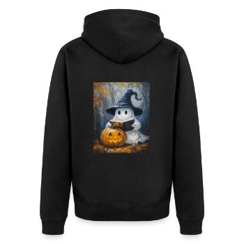 Cadeau d’Halloween Femmes Hommes Enfants Décoration - Veste à capuche bio Premium Unisexe - noir - Dos - Nico (187cm)
