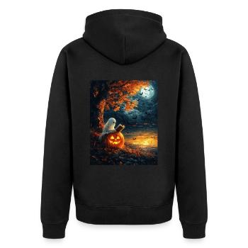 Cadeau d’Halloween Femmes Hommes Enfants Décoration - Veste à capuche bio Premium Unisexe - noir - Dos - Nico (187cm)