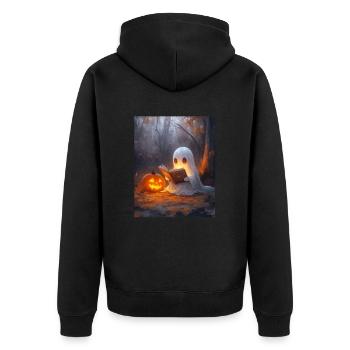 Cadeau d’Halloween Femmes Hommes Enfants Décoration - Veste à capuche bio Premium Unisexe - noir - Dos - Nico (187cm)