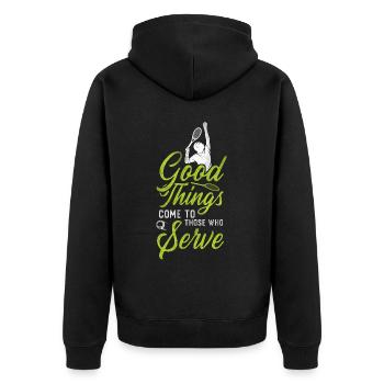 Drôle de joueur de tennis raquette bon - Veste à capuche bio Premium Unisexe - noir - Dos - Nico (187cm)