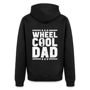 EUC Monowheel - Unisex Premium Bio Zip Hoodie - Schwarz - Hinten - Nico (187cm)