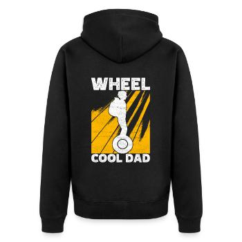 EUC Monowheel - Unisex Premium Organic Zip Hoodie - black - Back - Nico (187cm)