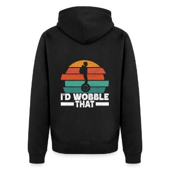 EUC Monowheel - Unisex Premium Organic Zip Hoodie - black - Back - Nico (187cm)