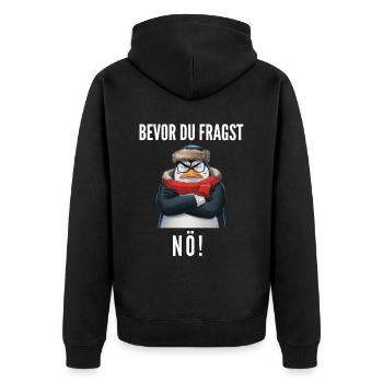 Penguin Tshirt Funny Funny Humor Sarcasm Funny - Unisex Premium Organic Zip Hoodie - black - Back - Nico (187cm)