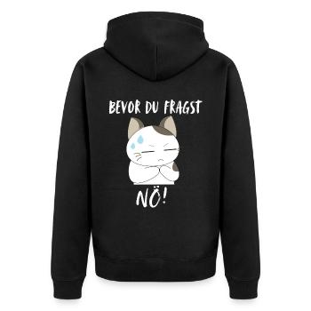 T-shirt chat Drôle Drôle Humour Sarcasme Ironie - Veste à capuche bio Premium Unisexe - noir - Dos - Nico (187cm)