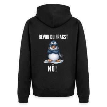 Penguin Tshirt Funny Funny Humor Sarcasm Funny - Unisex Premium Organic Zip Hoodie - black - Back - Nico (187cm)
