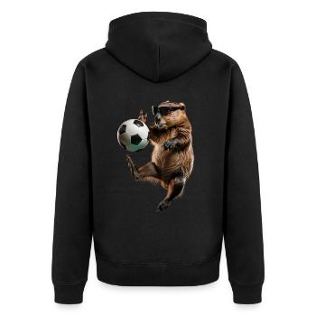 Castor - Veste à capuche bio Premium Unisexe - noir - Dos - Nico (187cm)