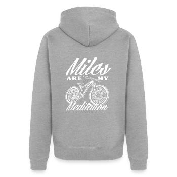 Meilen Sind Meine Meditation Fahrrad - Unisex Premium Bio Zip Hoodie - Grau meliert - Hinten - Nico (187cm)