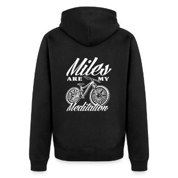 Les kilomètres sont mon vélo de méditation - Veste à capuche bio Premium Unisexe - noir - Dos - Nico (187cm)