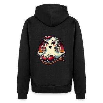 Funny Glamour Ghoul Flashy Halloween - Unisex Premium Organic Zip Hoodie - black - Back - Nico (187cm)