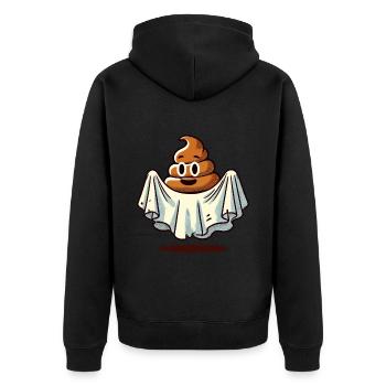 Drôle Caca Pile Ghost Bull Feuille Caca - Veste à capuche bio Premium Unisexe - noir - Dos - Nico (187cm)