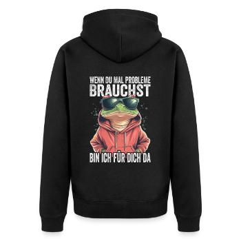 Si jamais vous avez besoin de problèmes, je suis là pour vous - Veste à capuche bio Premium Unisexe - noir - Dos - Nico (187cm)