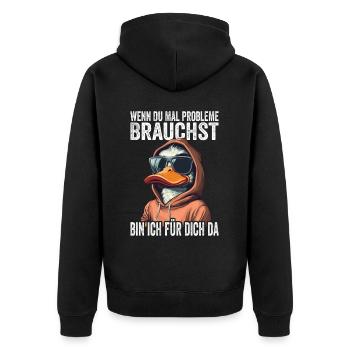 Si jamais vous avez besoin de problèmes, je suis là pour vous - Veste à capuche bio Premium Unisexe - noir - Dos - Nico (187cm)