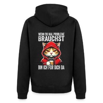 Si jamais vous avez besoin de problèmes, je suis là pour vous - Veste à capuche bio Premium Unisexe - noir - Dos - Nico (187cm)