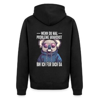 Si jamais vous avez besoin de problèmes, je suis là pour vous - Veste à capuche bio Premium Unisexe - noir - Dos - Nico (187cm)