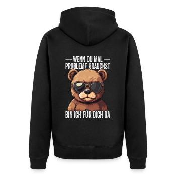 Si jamais vous avez besoin de problèmes, je suis là pour vous - Veste à capuche bio Premium Unisexe - noir - Dos - Nico (187cm)