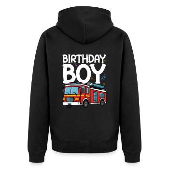 Anniversaire Garçon Pompier Anniversaire Garçon - Veste à capuche bio Premium Unisexe - noir - Dos - Nico (187cm)