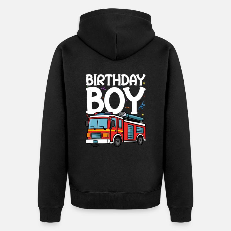 Anniversaire Garçon Pompier Anniversaire Garçon - Veste à capuche bio Premium Unisexe - noir