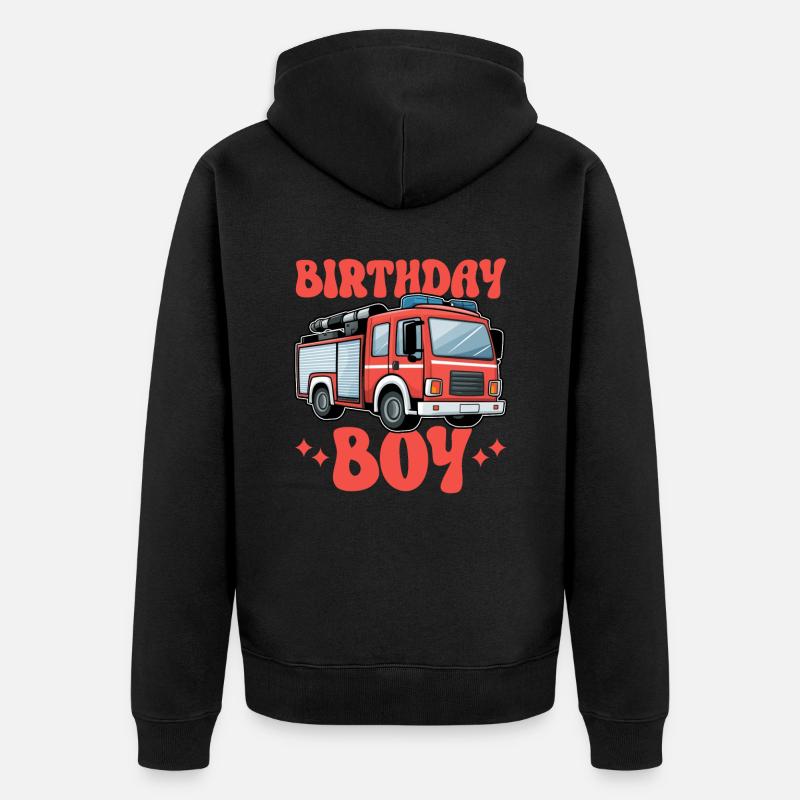 Anniversaire Garçon Pompier Anniversaire Garçon - Veste à capuche bio Premium Unisexe - noir