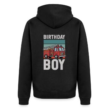 Anniversaire Garçon Pompier Anniversaire Garçon - Veste à capuche bio Premium Unisexe - noir - Dos - Nico (187cm)