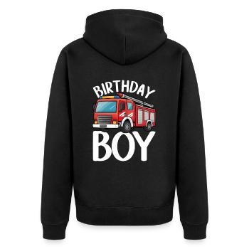 Anniversaire Garçon Pompier Anniversaire Garçon - Veste à capuche bio Premium Unisexe - noir - Dos - Nico (187cm)