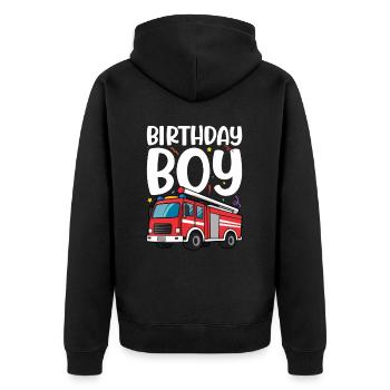 Anniversaire Garçon Pompier Anniversaire Garçon - Veste à capuche bio Premium Unisexe - noir - Dos - Nico (187cm)